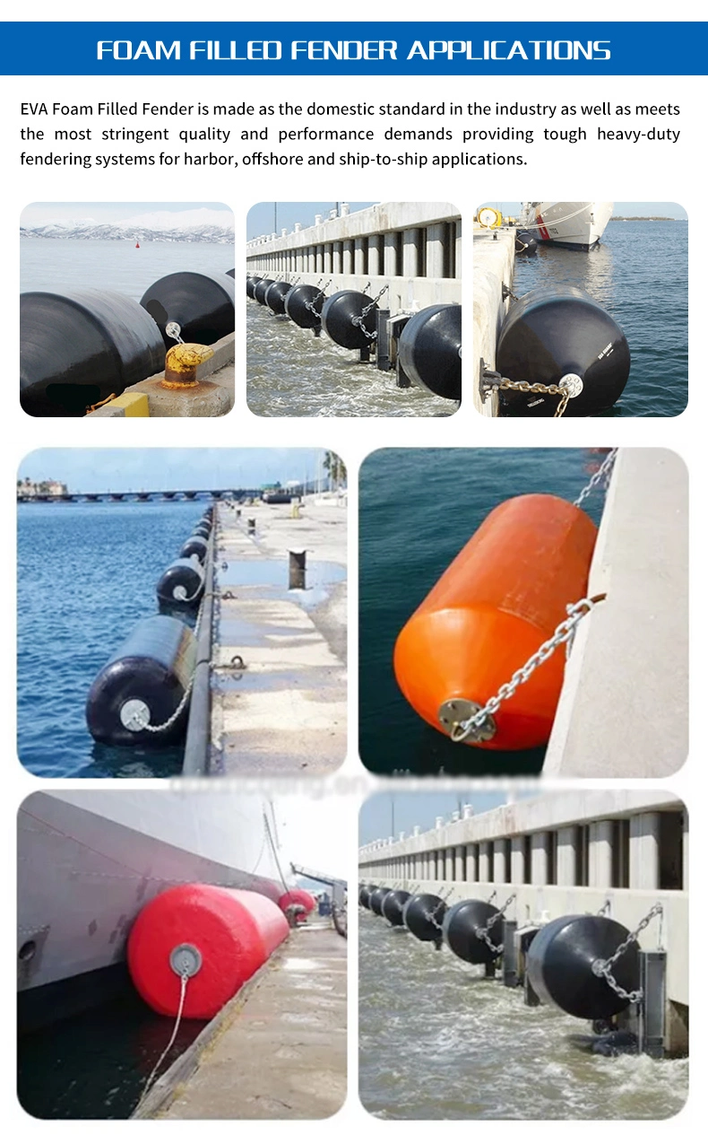 Cuscini ammortizzatori per il porto, offshore riempiti di gomma piuma e la nave - - applicazione della nave